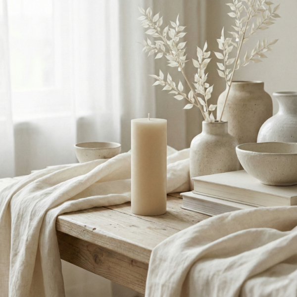 3 Ivory Standard – Classic Smooth Pillar Candle