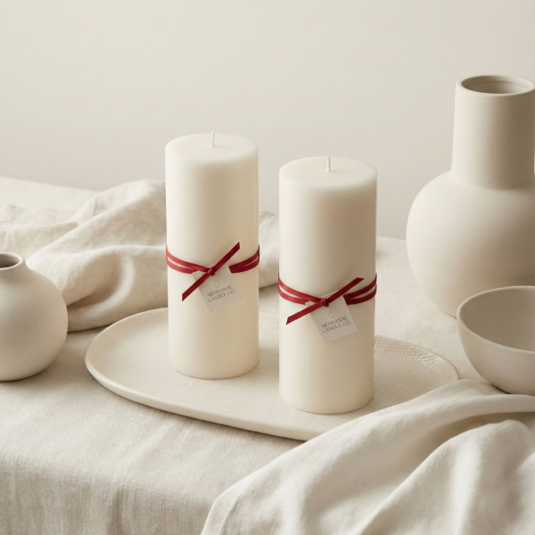 8 Ivory Standard – Classic Smooth Pillar Candle