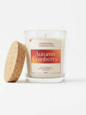 Autumn Cranberry – Luxury Scented Candle | Soy Wax | Warm Spiced Berry Fragrance