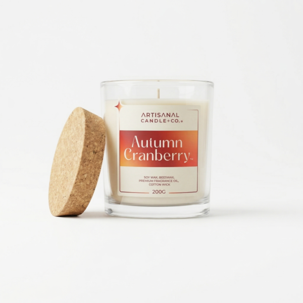 Autumn Cranberry – Luxury Scented Candle | Soy Wax | Warm Spiced Berry Fragrance