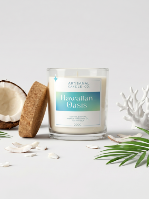 Hawaiian Oasis – Coconut Fragrance Luxury Scented Candle