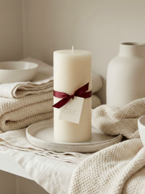 Ivory Standard – Classic Smooth Pillar Candle