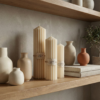 Set of 3_2 Cathedral Ridge – Sculpted Fluted Pillar Candle