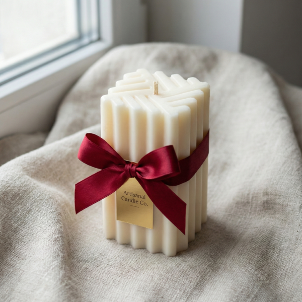 Ridge Petit – Fluted Mini Pillar Candle