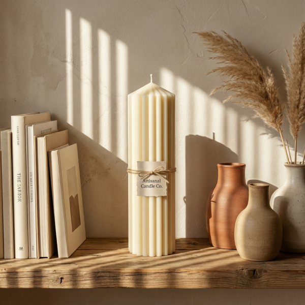 Cathedral Ridge – Sculpted Fluted Pillar Candle