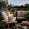 set of 3_4 Cathedral Ridge – Sculpted Fluted Pillar Candle