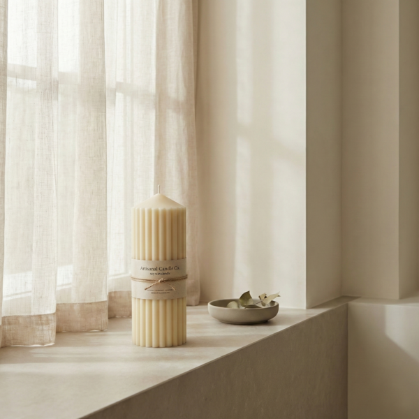 single 4 Cathedral Ridge – Sculpted Fluted Pillar Candle