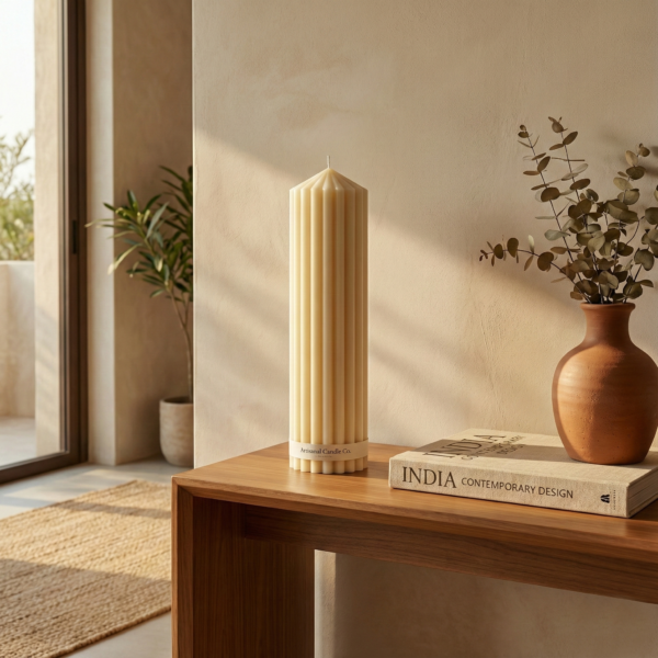 single 5 Cathedral Ridge – Sculpted Fluted Pillar Candle