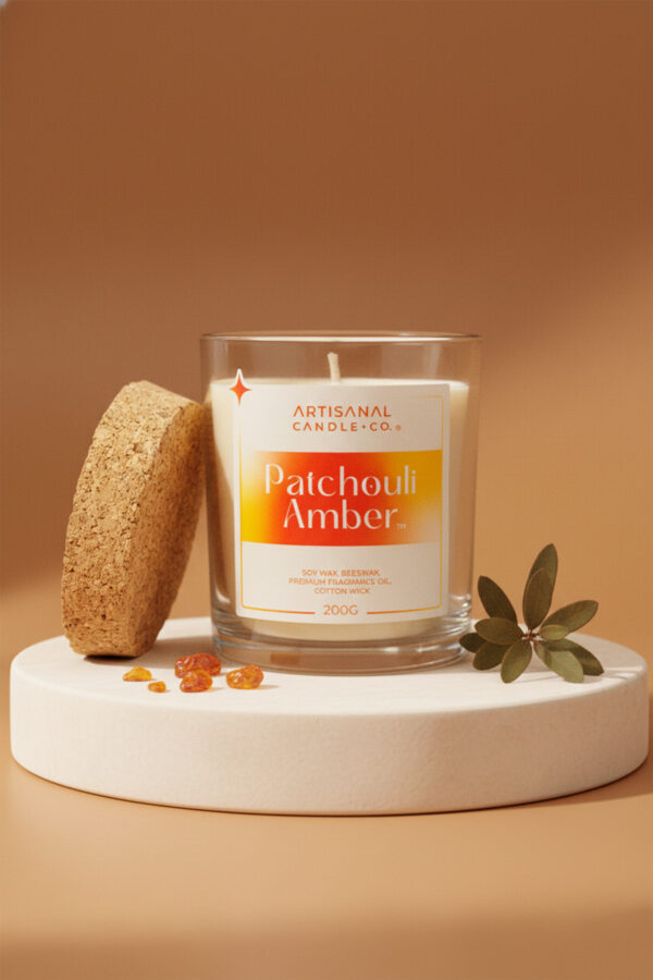 Patchouli Amber — Rich Wood Scented Candle