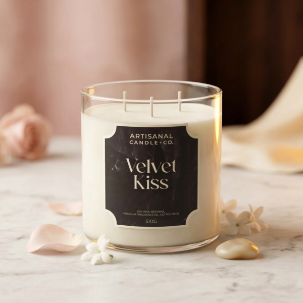 Velvet Kiss-4 Velvet Kiss | Luxury 3-Wick Soy Wax Candle