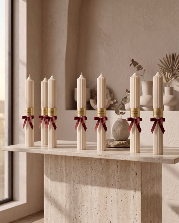 spire 8 Spire – Sculpted Fluted Pillar Candle